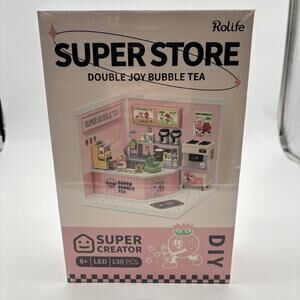 Sealed Rolife Super Creator Double Joy Bubble Tea DIY Miniature Kit DW006 New